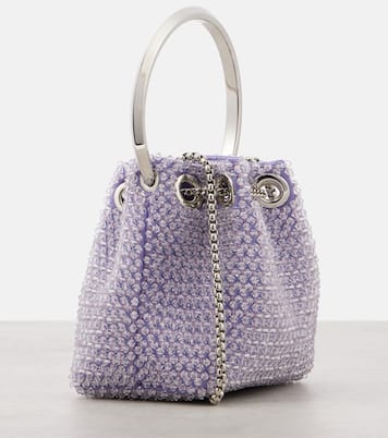Verzierte Bucket-Bag Bon Bon Micro aus Satin | Jimmy Choo