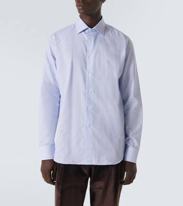 Striped cotton poplin shirt | Canali