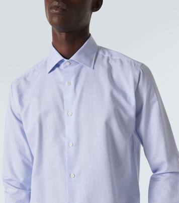 Striped cotton poplin shirt | Canali