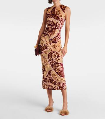 Pointy shearling-trimmed leather mules | Gianvito Rossi