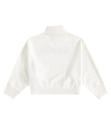 Logo wool and cashmere-blend turtleneck top | Balmain Kids