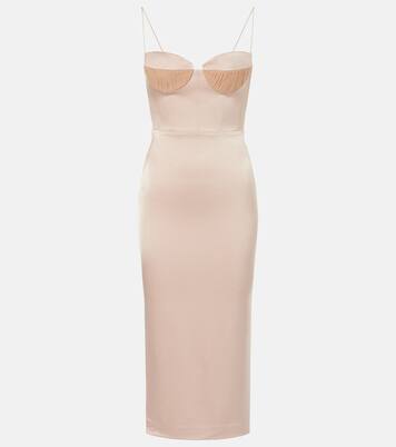 Robe midi Sweetheart en satin | Alex Perry