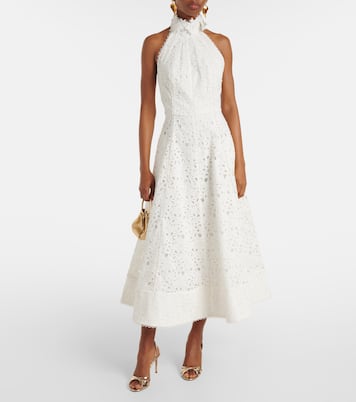 Bridal Nuvola embroidered midi dress | Rebecca Vallance