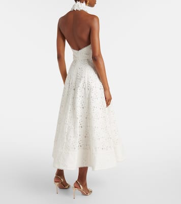 Bridal Nuvola embroidered midi dress | Rebecca Vallance