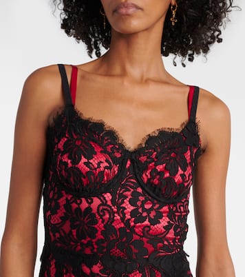 Floral cotton-blend lace slip dress | Dolce&Gabbana