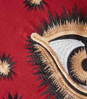 Besticktes Kissen Eye aus Baumwoll-Canvas | Les-Ottomans