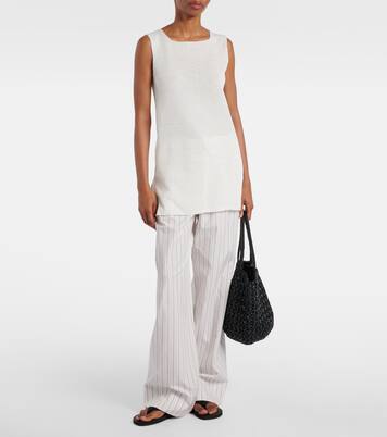 Jaylen linen and cotton-blend top | The Row