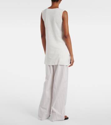 Jaylen linen and cotton-blend top | The Row