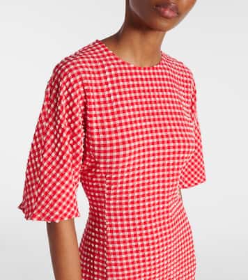 Midikleid aus Seersucker | Ganni