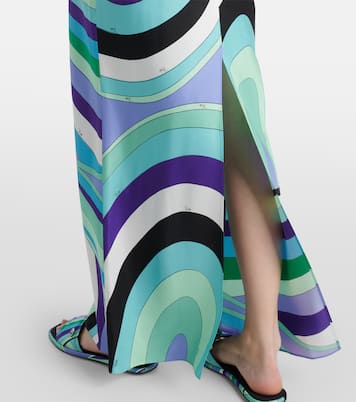 Iride caped silk twill maxi dress | Pucci
