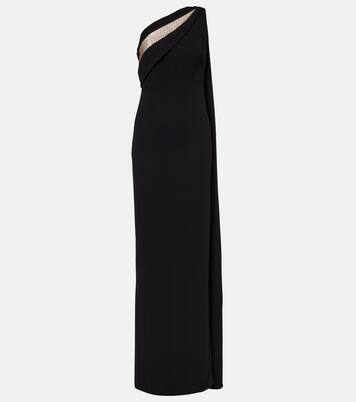 Embellished one-shoulder cady gown | Roland Mouret