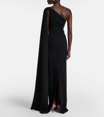 Embellished one-shoulder cady gown | Roland Mouret
