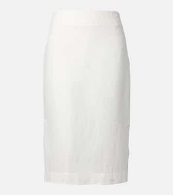 Floral semi-sheer organza pencil skirt | Róhe
