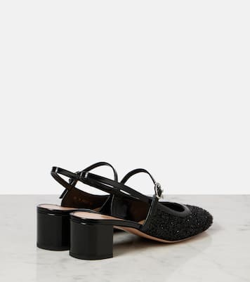 Leather-trimmed slingback pumps | Gianvito Rossi