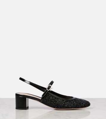 Leather-trimmed slingback pumps | Gianvito Rossi