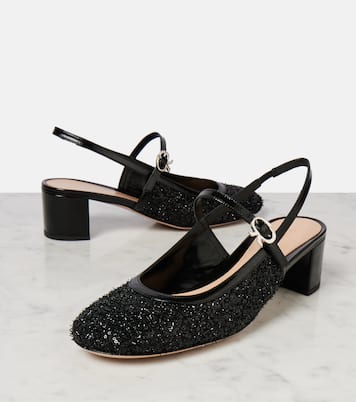 Leather-trimmed slingback pumps | Gianvito Rossi