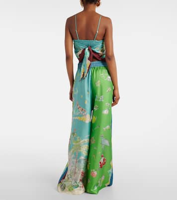 Bedrucktes Top Daria aus Seide | Alémais