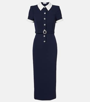 Hemdblusenkleid aus Satin mit kristallen | Self-Portrait