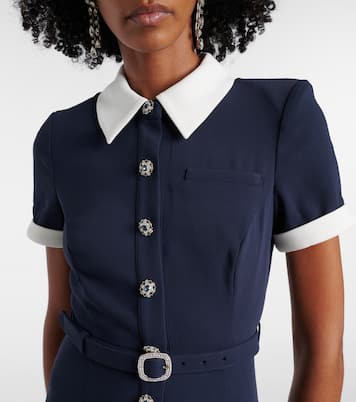 Hemdblusenkleid aus Satin mit kristallen | Self-Portrait