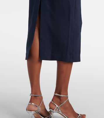 Hemdblusenkleid aus Satin mit kristallen | Self-Portrait