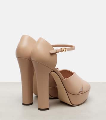 Leather platform sandals | Dolce&Gabbana