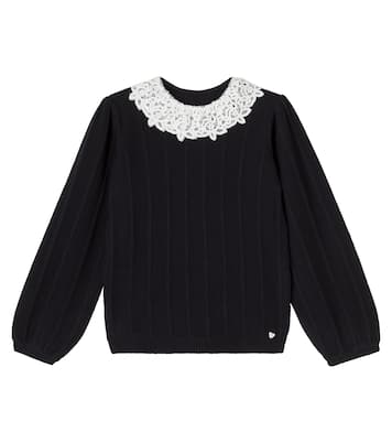 Lace-trimmed sweater | Tartine et Chocolat