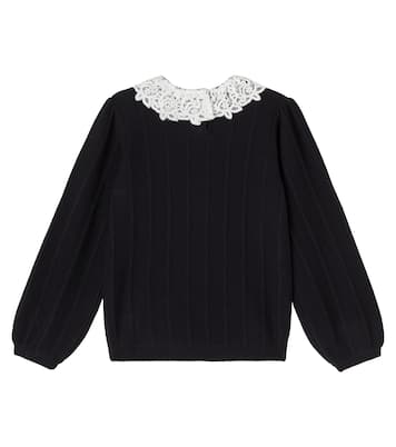 Lace-trimmed sweater | Tartine et Chocolat