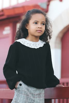 Lace-trimmed sweater | Tartine et Chocolat