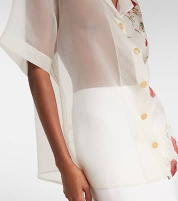 Riordan floral sheer silk organza shirt | Khaite