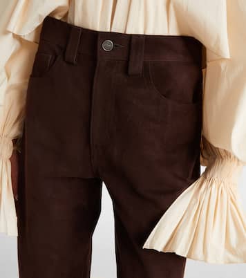 Callum high-rise suede straight pants | Khaite