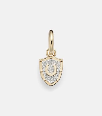 Protection Petite Chubby 18kt gold hoop earring with diamonds | FoundRae