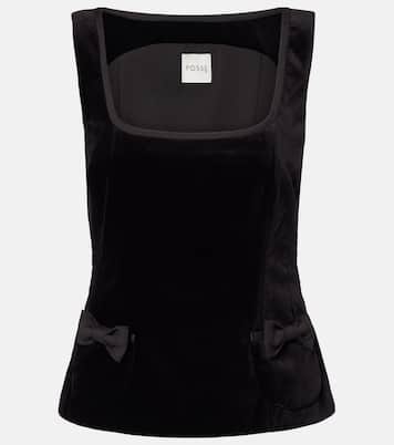 Top Quincy aus Baumwollsamt | Posse