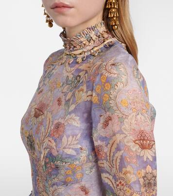 Rebellion linen and silk midi dress | Zimmermann