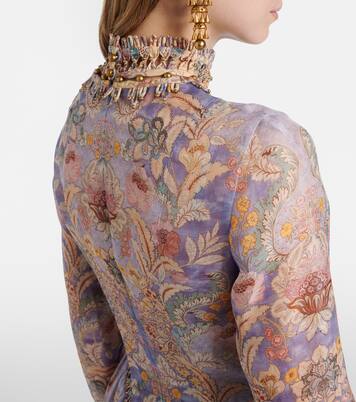 Rebellion linen and silk midi dress | Zimmermann