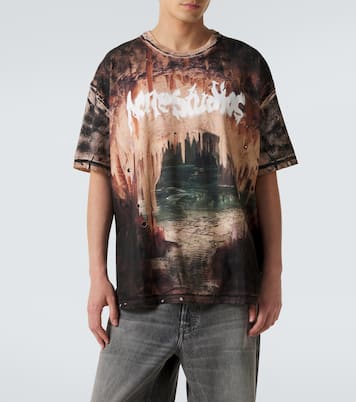 Embellished printed cotton jersey T-shirt | Acne Studios