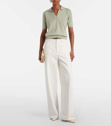 Clay cropped cotton and silk polo sweater | Altuzarra