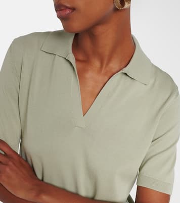 Clay cropped cotton and silk polo sweater | Altuzarra