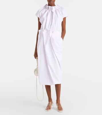 Pleated cotton pencil skirt | Simone Rocha