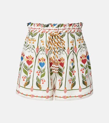 Embroidered linen and cotton shorts | Farm Rio
