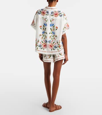 Embroidered linen and cotton shorts | Farm Rio