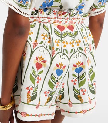 Embroidered linen and cotton shorts | Farm Rio
