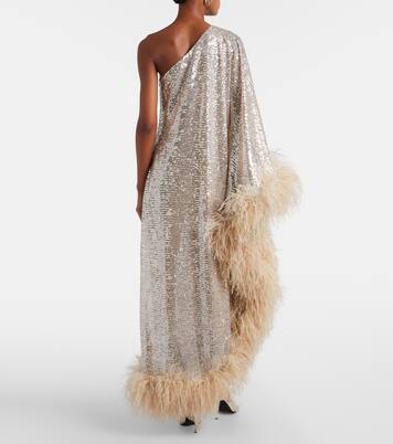 Ubud feather-trimmed sequined gown | Taller Marmo