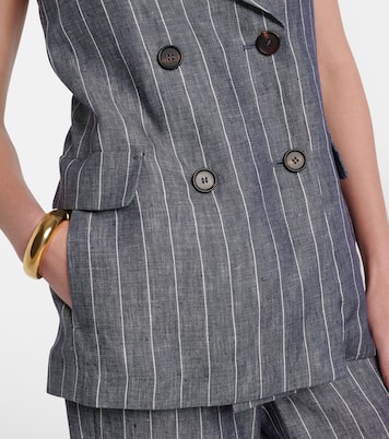 Chaleco cruzado Ballo de lino con raya diplomática | 'S Max Mara