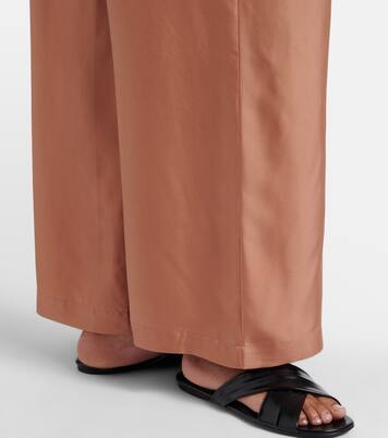 Isola pleated silk twill wide-leg pants | Asceno