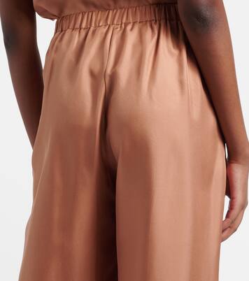 Isola pleated silk twill wide-leg pants | Asceno