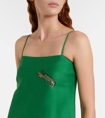 Verziertes Maxikleid aus einem Leinengemisch | Alémais