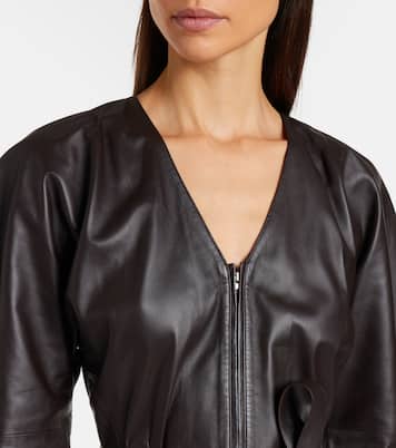 Leather midi dress | Victoria Beckham