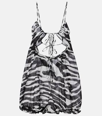 Zebra-print cotton muslin romper | The Attico