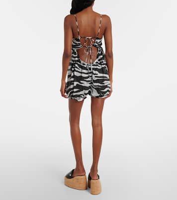 Zebra-print cotton muslin romper | The Attico