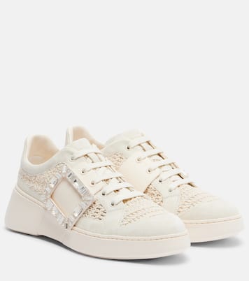 Viv Skate suede-trimmed platform sneakers | Roger Vivier